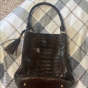 Brown Genuine alligator handbag made in Los Angeles, California